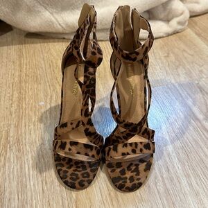Liliana Leopard Print Strappy Heels